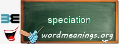 WordMeaning blackboard for speciation